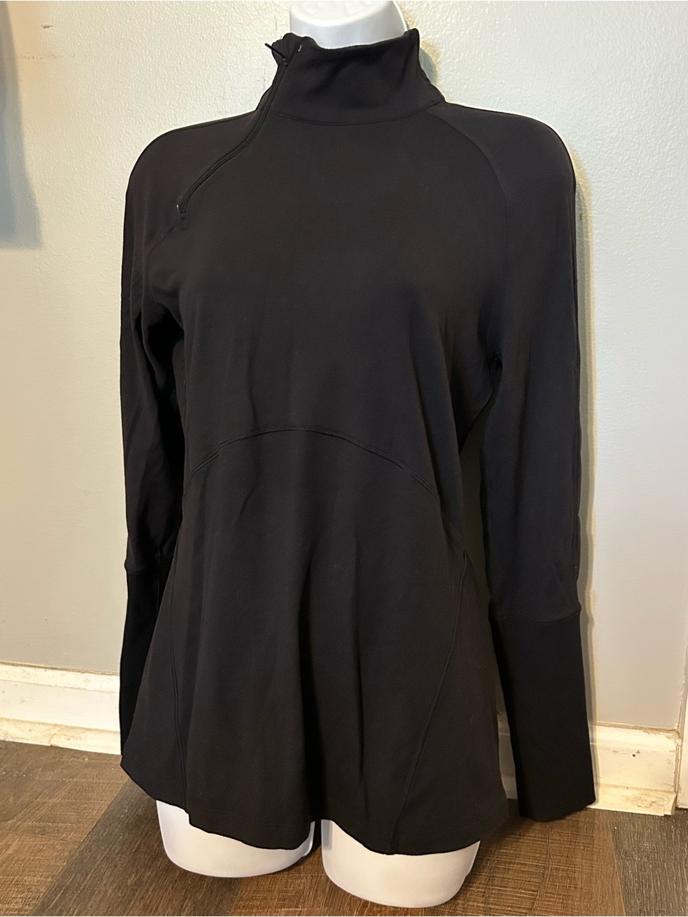 Lululemon Black Quarter-Zip Long Sleeve Women's Top